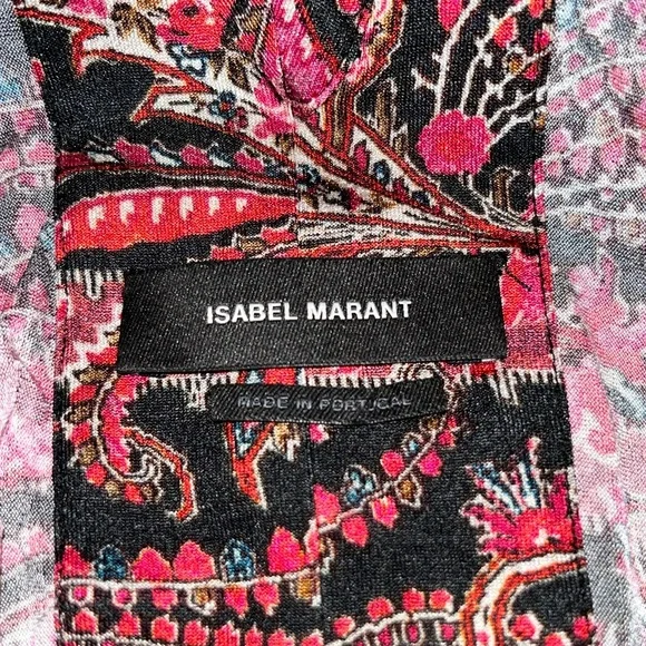 Isabel Marant Red Black Paisley Wyle Dress Size 40 Medium (8)